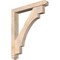 Ekena Millwork Merced Arts and Crafts Smooth Bracket w/ Offset Brace, Douglas Fir, 5 1/2"W x 38"D x 44"H BKT0604X38X44MRC03SDF - alternate 1